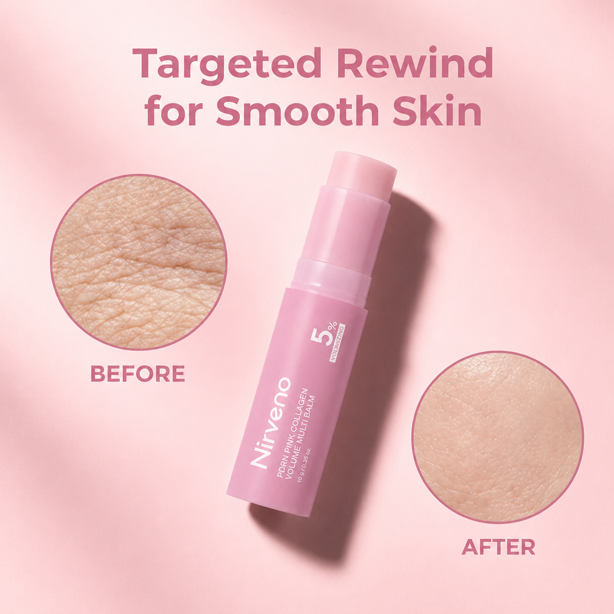 Pink Collagen Multi-Effect Balm Essence Stick for Skin to Regain Youthful Radiance